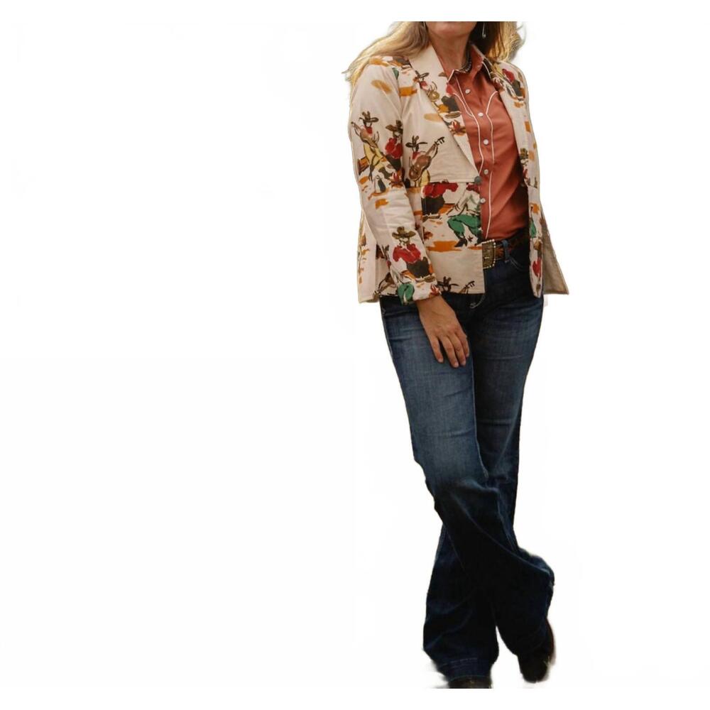 NEW HOWDY HANNY western sketch blazer in beige